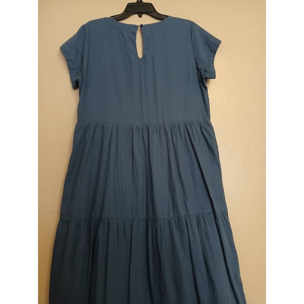 Pact Dress Large Tiered Maxi Organic Cotton Resort Beach Bohemian Boho Pockets - Picture 13 of 15